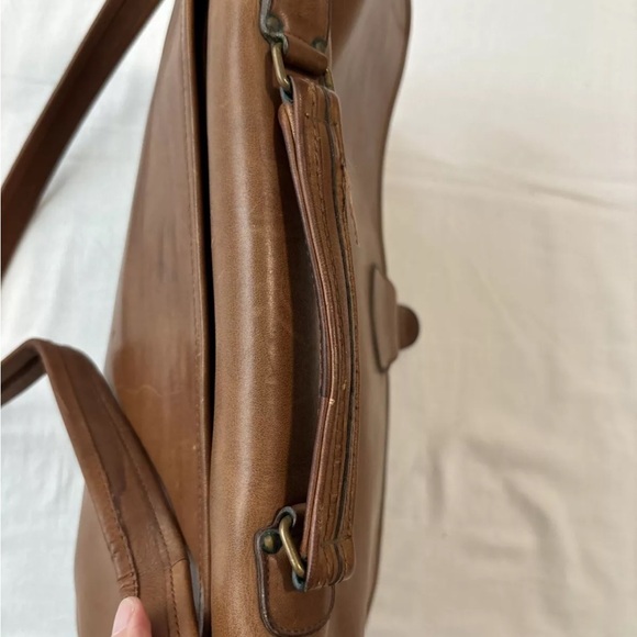 COACH VTG 1980's BRITISH TAN LEATHER MESSENGER BRIEFCASE SATCHEL NYC 688-0927 - Picture 12 of 12